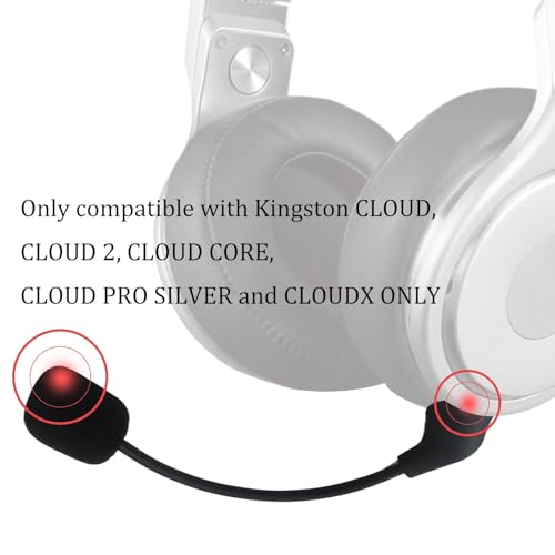 Game Mic Fit for Hyperx Cloud 2/Cloud/Cloud X Headsets, 3.5mm Jack Detachable Mic Design, Noise Cancellation, Low Impedance,No Delay, Black