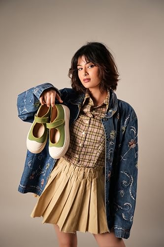 Image of Theater Women Jiro Mary Jane Flats | Lightweight Slip-On Shoes with Soft Cushion & Grip Sole | Stylish, Durable & Comfortable Footwear for Travel, Office & Casual Wear