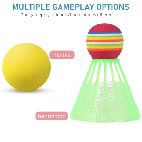 Proberos Kids Sport Racket Toy Set with 2 Tennis & 2 Badminton Balls, 9 Inch Kid Racket, EVA Foam Wrapped Handle, Lightweight, Ages 6+ 5 41ZmZSd7sgL
