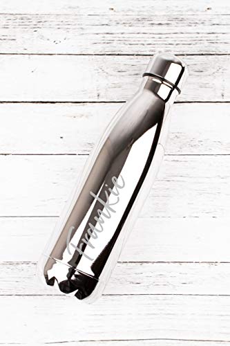 Personalised Metallic Silver Water Bottle