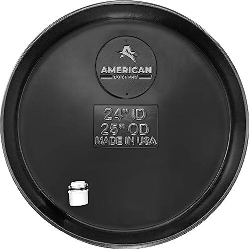Water Heater Drain Pan Undrilled - HDPE Anti Flood Pan with 1 Drain Adapter Fitting 24 - Round Black Drain Pan for Electric Water Heaters - Protects Floor from Water Damages - American Built Pro
