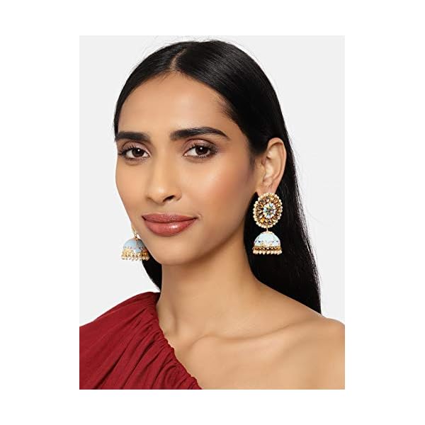 Zaveri Pearls Multicolor Meenakari Traditional Kundan Jhumki Earring For Women-ZPFK9992 - Image 4
