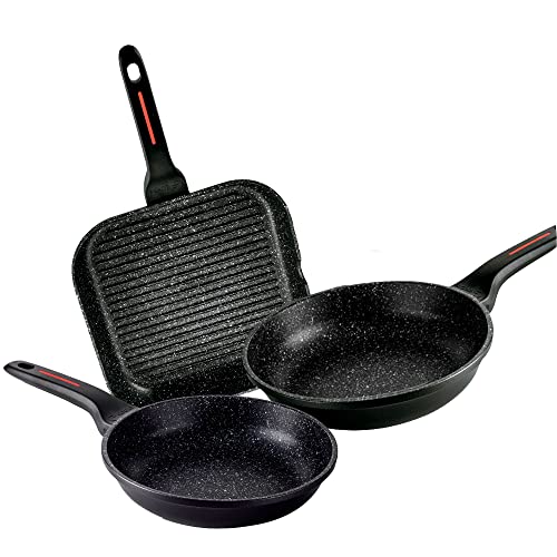 Fagor Alutherm Set Juego Sartenes Inducción 20-24 cm + Grill 28 cm Aluminio Fundido, Espesor...