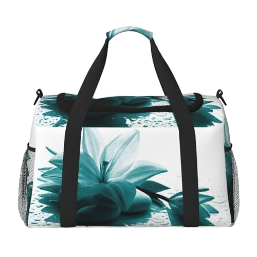 Sac de yoga imprimé lys bleu sarcelle pour vos loisirs