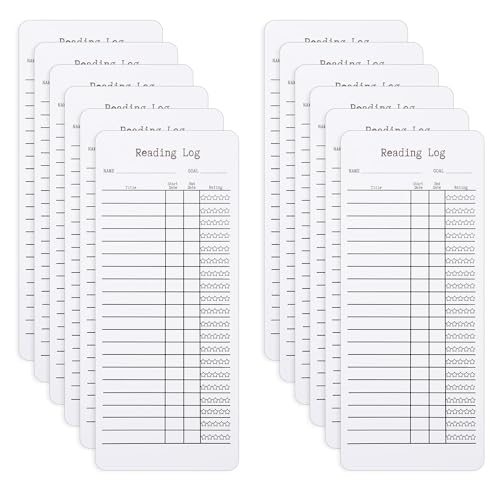 12uds Marcapáginas de Registro de Lectura 2024, Doble Cara Marcapáginas de Seguimiento de Libros Lista Lectura Premium Marcador Página Creativo Tarjetas Biblioteca para Amantes de los Libros