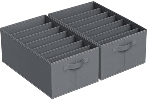 Niviy Organizer Armadio,2 Pezzi Organizer Cassetti Salvaspazio,Organizzatori Armadio per Maglioni,Jeans,Vestiti,Magliette(44x30x20cm)