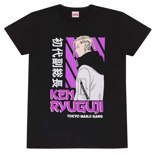 Tokyo Revengers - Camiseta de Ken Ryuguji para Adultos Unisex (L) (Negro)
