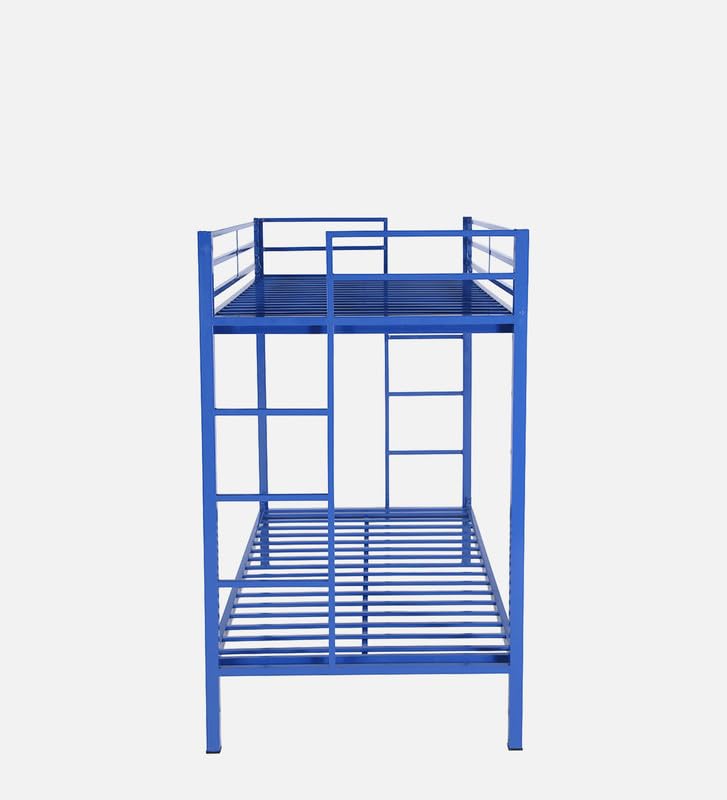 Image of Pilio Twin Over Twin Metal Bunk Beds for Kids | Bunker Bed for Adults | Double Decker Bed for Kids Room Furniture | Frame Only, Mattress not Included (Base Blue)