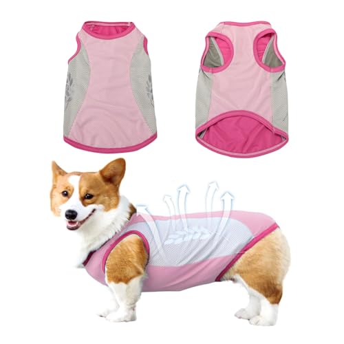 MUNSKT Dog Cooling Vest Cool coat Jacket for Dogs Soft Comfortable with Reflective Strip for Summer (Pink, S)