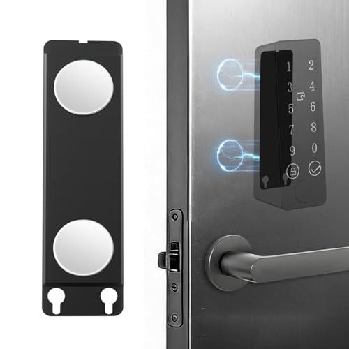 ACE LIGHTING 【N52磁石2枚採用】 For SwitchBot スマートロック 指紋認証パッド取付用マグネットプレート 汚れ防止 キーパッド用 磁石対応化キット ドアを傷つけず SwitchBot ロック アクセサリー アルミ合金材質 保護カバー併用可能 簡単取付 両面テープ不要 日本語説明書付き（改良型）