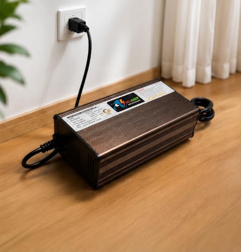 Image of 84V 15A Lithium Battery Charger, Compatible with Okinawa Praise Plus, Smart EV Charger, D Type 2 Pin Connector, Over Voltage & Short Circuit Protection