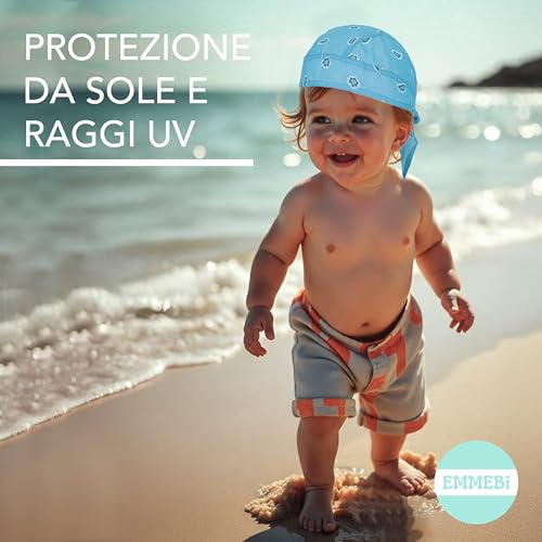EMMEBi Bandana Baby Unisex Baumwolle, Blau, 50-54 cm