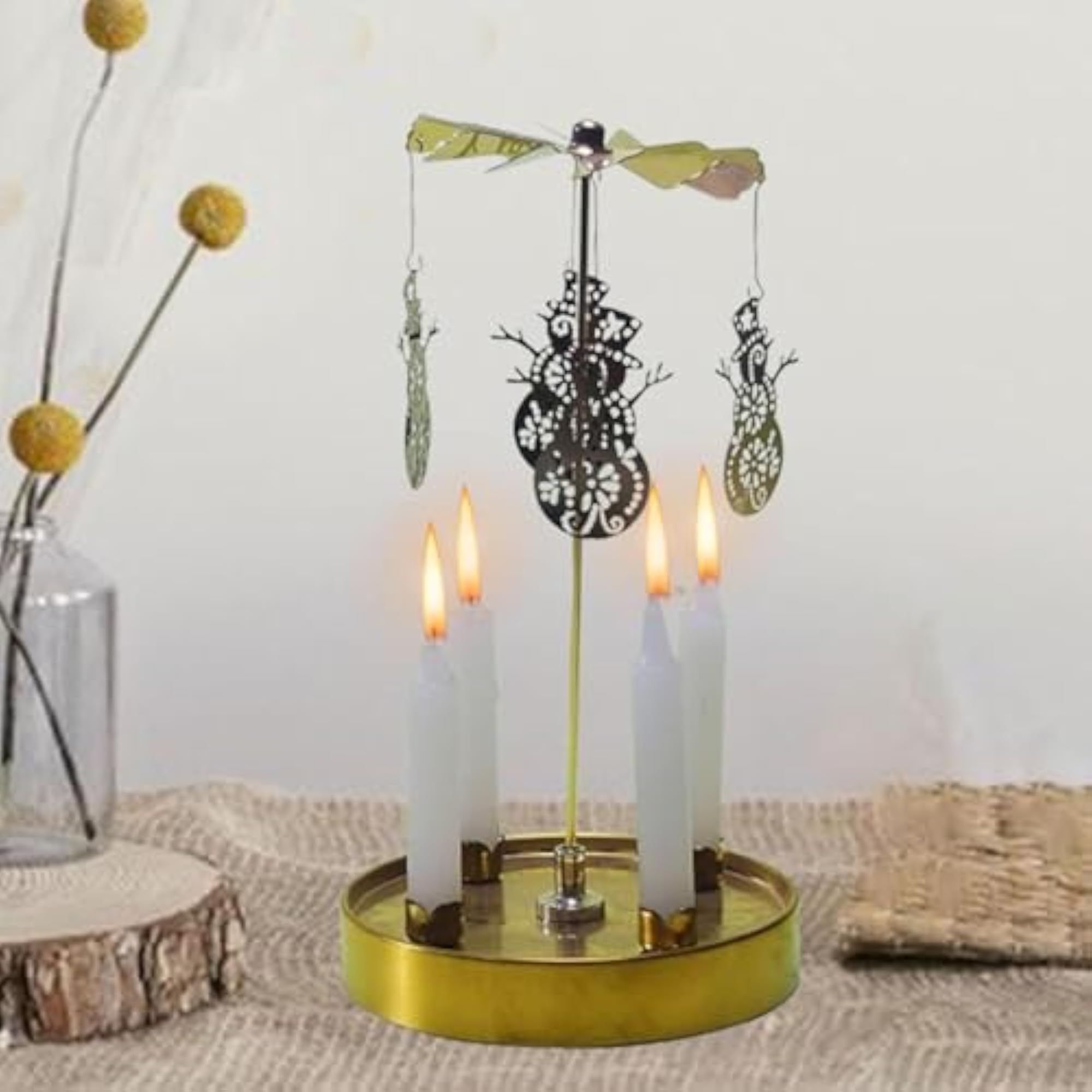 Rotating Spinning Candle Holder for Dining Desk