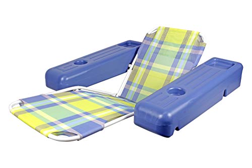 Poolmaster Caribbean Retro Floating Chaise Pool Lounge Chair for Adults, Plaid by Poolmaster - Used condition - US$97.56