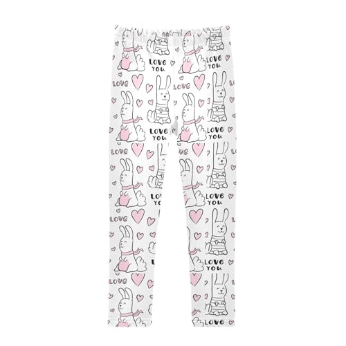 Girls Leggings Kid with Two Rabbits Toddler Girls Clothes Leggings for Girls Toddler Girls Leggings 3-4T
