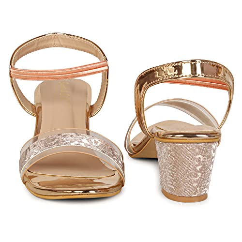 Image of Smart & Sleek Transparent Block Heels Sandals for Women & Girls-AB55