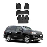 OMAC Floor Mats for Lexus LX 570 2008-2011 Car Mats All Weather 3D Custom Fit Rubber Mat Waterproof Odorless TPE Floor Liners Laser Measured Non-Slip (Black)