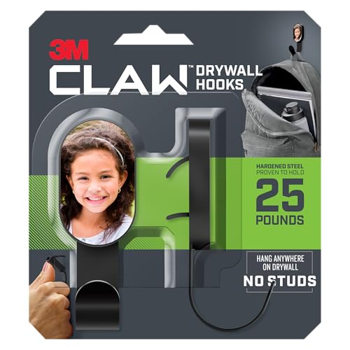 3M Claw 25 lb. Photo Frame Drywall Hooks, Black, Great