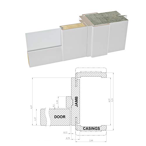 Solid French Double Doors 72 X 80 Inches Frosted Glass | Lucia 22 Matte White | Wood Solid Panel Frame Trims | Closet Bedroom Sturdy Doors #TOP2