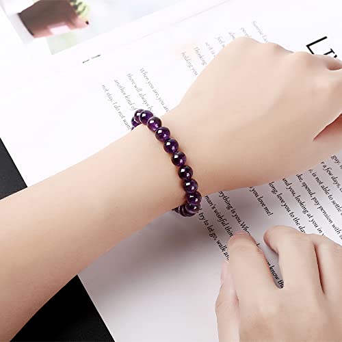 Flipfit 8Mm Natural Amethyst Braided Bracelet For Women #TOP4