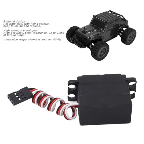 lvifloae Digitales RC -Servo 2,2 kg Hohe Genauigkeit Drehmoment Hochempfindlichkeit Metal Gear Servo Hochstärke Metallgetriebe MJX 16207 16208 16209 1/16 RC -Auto