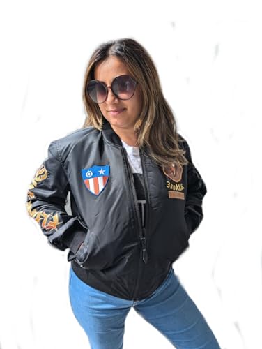 Veste bomber en nylon noir femme imperméable et coupe vent
