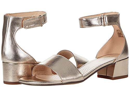 Clarks Damen Caroleigh Anya Sandale mit Absatz, Goldfarben-Light Gold Metallic, 38 EU