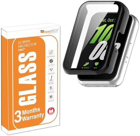 OpenTech Hard Silicone Protection Case Cover with Attached Screen Protector Compatible for Samsung Galaxy Fit 3 Full Coverage (Black)