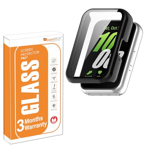Image of OpenTech Hard Silicone Protection Case Cover with Attached Screen Protector Compatible for Samsung Galaxy Fit 3 Full Coverage (Black)