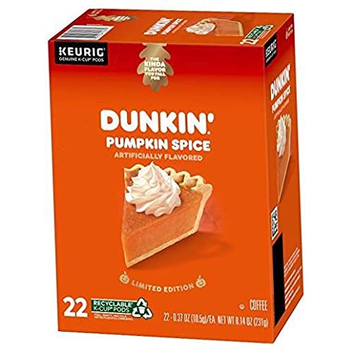 Dunkin' Donuts Coffee, Pumpkin Spice Flavored Coffee, K Cup Pods for Keurig Coffee Makers, 88 Count