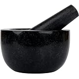 NUOYIA Granite Mortar and Pestle Set,Guacamole Molcajete Bowl for Kitchen,Mortar and Pestle for Maki