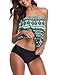 Chenghe Women Blouson Tankini Top High Waist Moderate Bottom Two Piece Swimsuit Green US 14-16 / XL