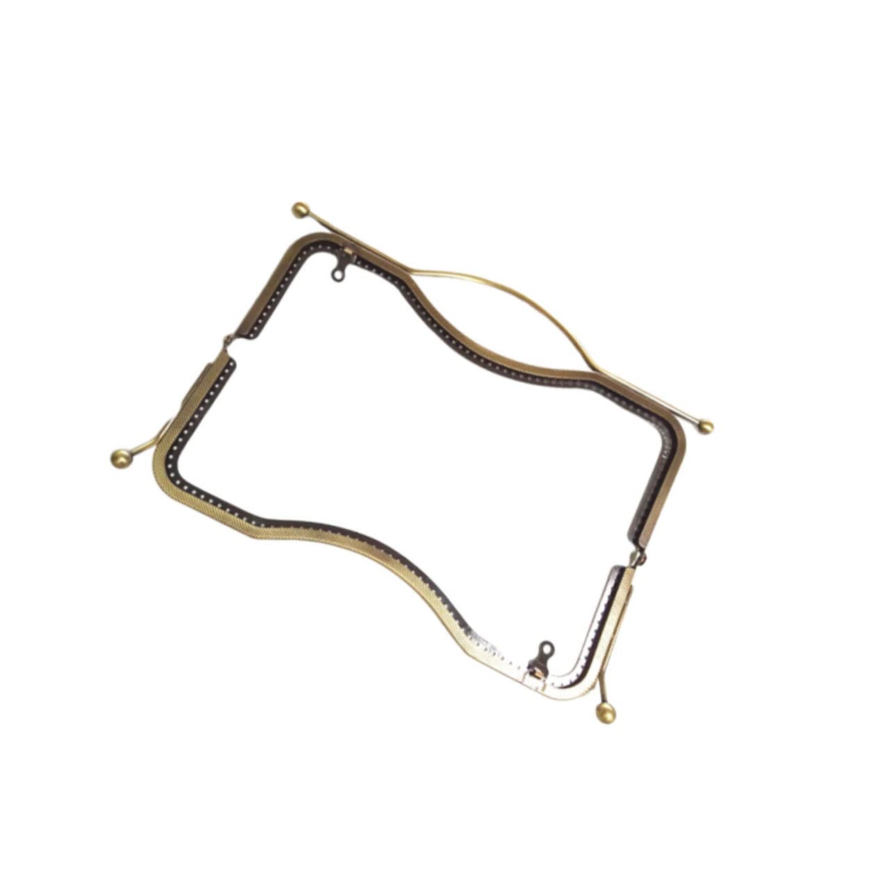 Lurrose 27Cm Lip Shape Iron Purse Frame Handbag Clasp Lightweight and Easy to Install Decorative Lock for Wallet and Handbag Making DIY Tote Bag Accessories