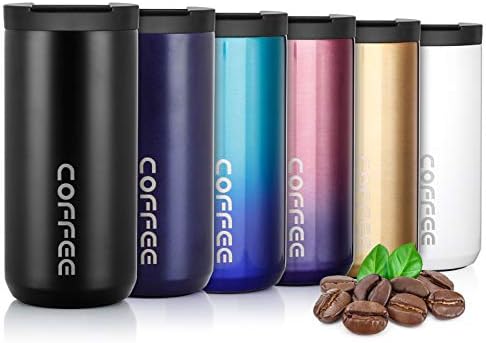 Lalafancy Insulated Coffee Cup 350ml/500ml Vacuum Double Walled Travel Mug Stainless Steel with Leakproof Lid, Car Coffee Mug for Hot and Cold Water Coffee and Tea
