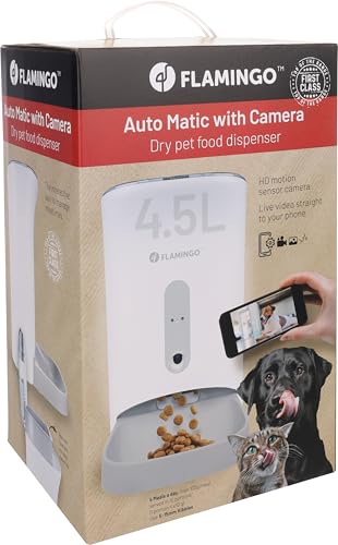 Comedero automático Flamingo programable Omega Blanco 4,5L con cámara digital 3