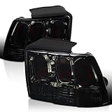 SPEC-D TUNING Smoke Lens Tail Lights Compatible with 1999-2004 Ford Mustang, Left + Right Pair Assembly