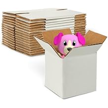 MT Products 4" x 4" x 4" Corrugated White Cardboard Shipping Boxes - Mailing Boxes for Shipping - Mailer Boxes For Shipping - Packaging Boxes Pack of 15 - Made in the USA