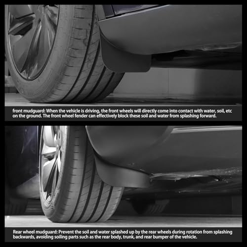 Image of LUCKEASY 4pcs Car Mud Flaps Splash Guard Fender for Tesla Model Y Juniper 2025 2026 Fender Mudguard Exterior Accessories TPE Black