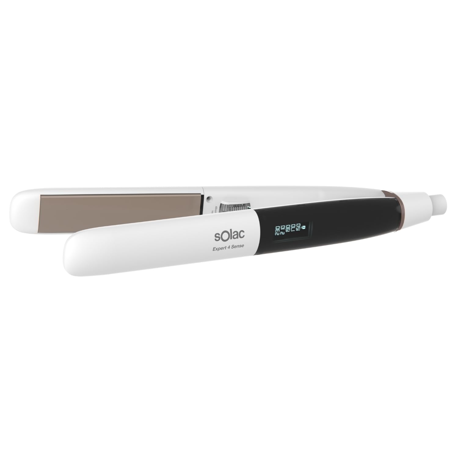 Solac – Lisseur Expert 4 Sense | 55W | Ionique | Plaques céramiques avec kératine et huile d’argan | 26x110 mm | Température 150–230 ºC | Écran LCD | Chauffe rapide