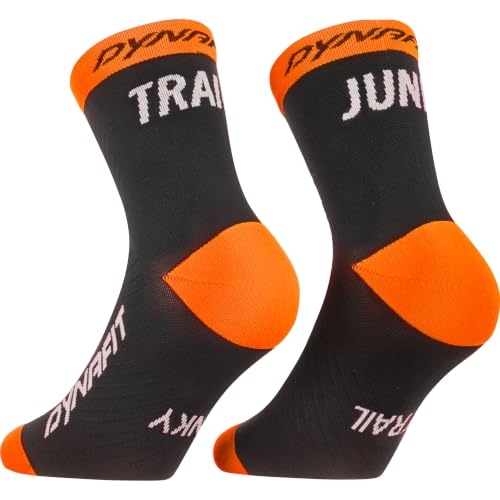 Chaussettes Trail Mid DYNAFIT Unisex en noir et orange pour les pointures 39 à 42
