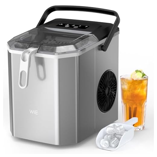 WIE Eiswürfelmaschine 1.3L/12KG Eiswürfelmaschinen Kleine mit Schaufel Wassertank 9 Würfel in 6 Minuten Eiswürfel Maschinen Selbstreinigende Ice Cube Maker Leiser für Küche Büro Bar Party