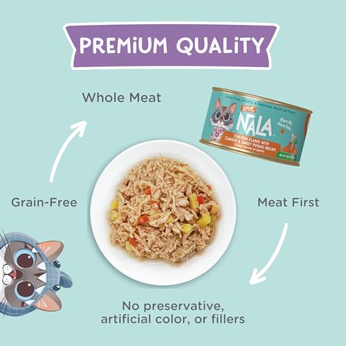Image of LOVE, NALA - FLAKED Fish & Chicken Variety Pack - 24 Pack- Natural Adult Cat Wet Food - Grain Free, Non-GMO, Lean Protein, Omega 3, Digestive Fiber, Added Minerals & Vitamins