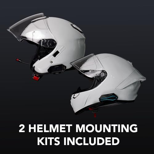 Image of Sena 60X Motorcycle Helmet Bluetooth Headset Intercom, Dual Pack | Sound by Bose, IPX7 Waterproof, Bluetooth 5.3, LED Lights, Joystick, Programmable Buttons, two Helmet Kits, Wireless Charging