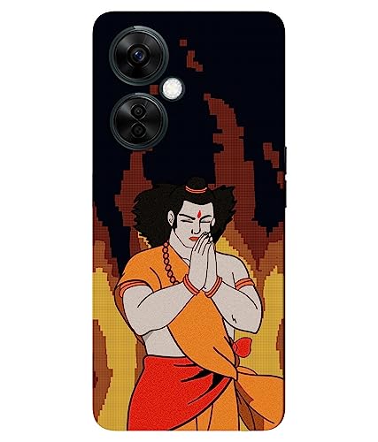 Image of Lord ''Ram''-(Orange) Printed Hard Mobile Back Cover & Case for OnePlus Nord CE 3 Lite 5G, Designer | Protective & Premium Cover & Case