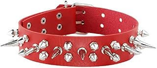 MILAKOO Punk Gothic Leather Choker Collar Chokers with Spikes Adjustable for Men Women