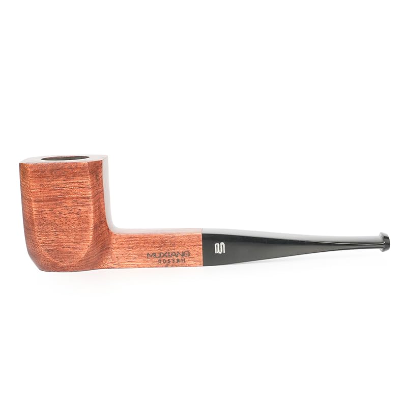 MUXIANG Tabakpfeife aus Birnbaumholz mit farbigem Stiel AD0090