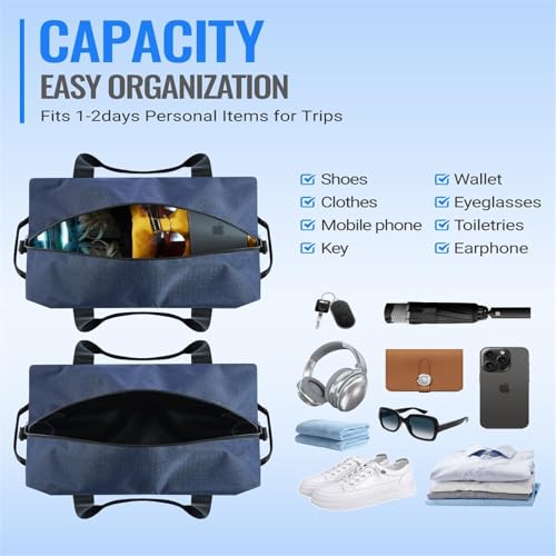 14 Inch Duffel Bag Storage Hand Carry On Bag Lightweight Travel Bag Carry On Luggage For Women Men for Trips or Sports Organizing Bedroom(Blue)2