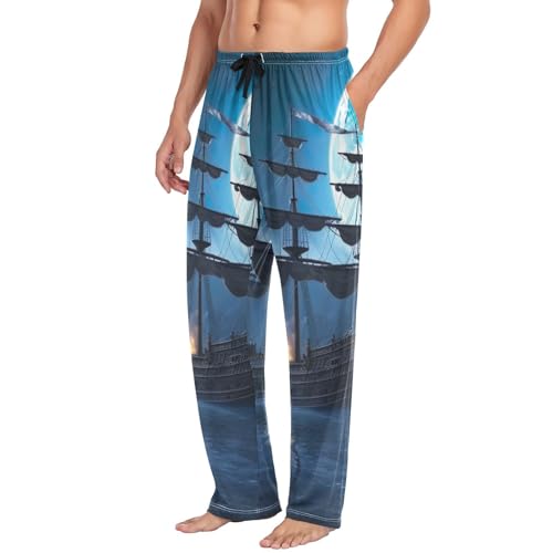 Pirate Ship Men's Pajama Pants Soft Lounge Sleep Pants, PJ Bottoms with Pockets4