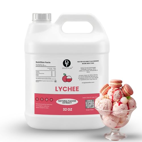 Image of Dolce Flav Natural Lychee Flavoring Concentrate | Water Soluble | 32 Fl Oz