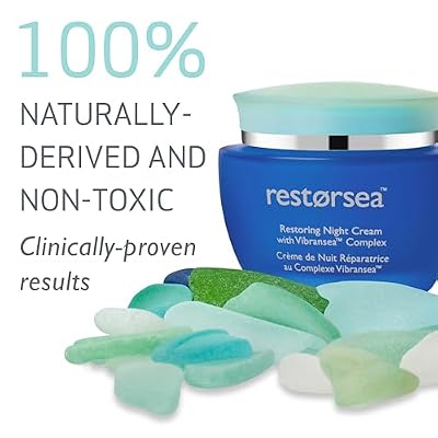 كريم مرطب لاستعادة البشرة من Restorsea للبشرة العادية إلى الجافة يدعم تجديد البشرة وإشراقها طوال الليل مع مركب VibranseaTM والشوفان البري نظيف وغير سام ومضاد للحساسية 1.7 أونصة